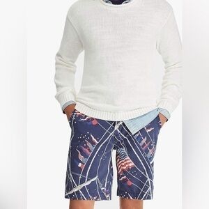 POLO RALPH LAUREN Mens Relaxed Fit 10" Nautical Flag Printed Shorts